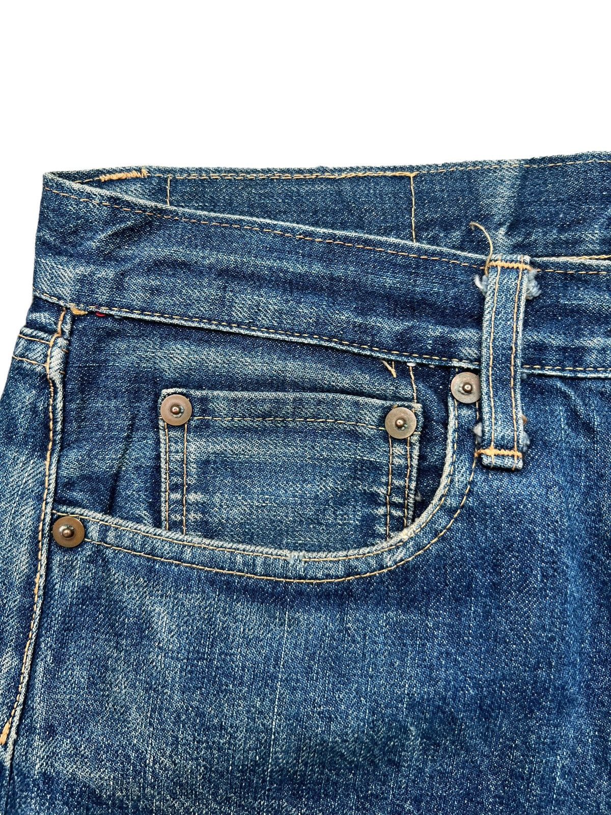 Vtg Beams Plus Japan Selvedge Distressed Mudwash Denim Jeans - 10