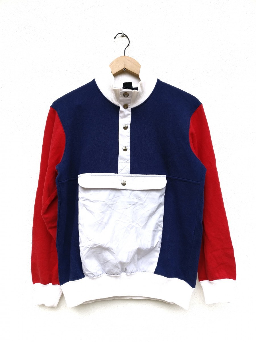 Front Pocket Triple Tone Color Sweatshirt - 1