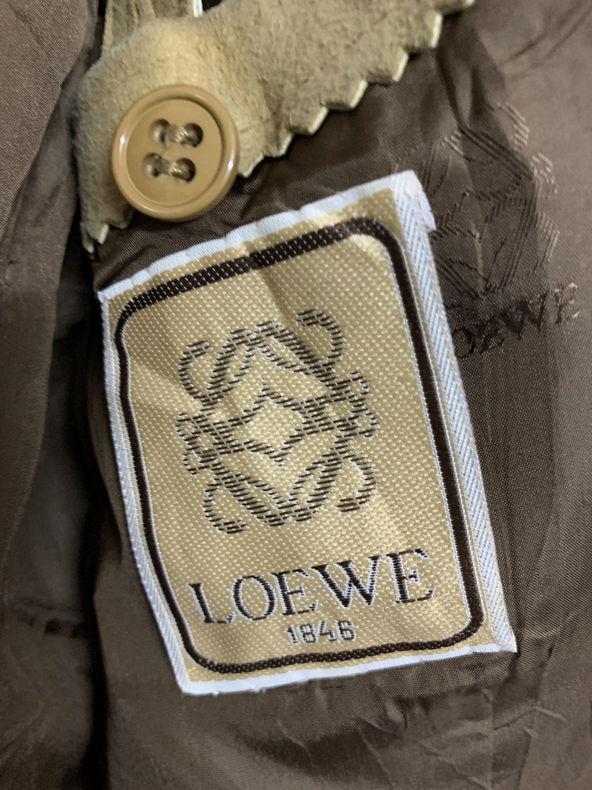 LOEWE VINTAGE SUEDE LEATHER COAT - 4