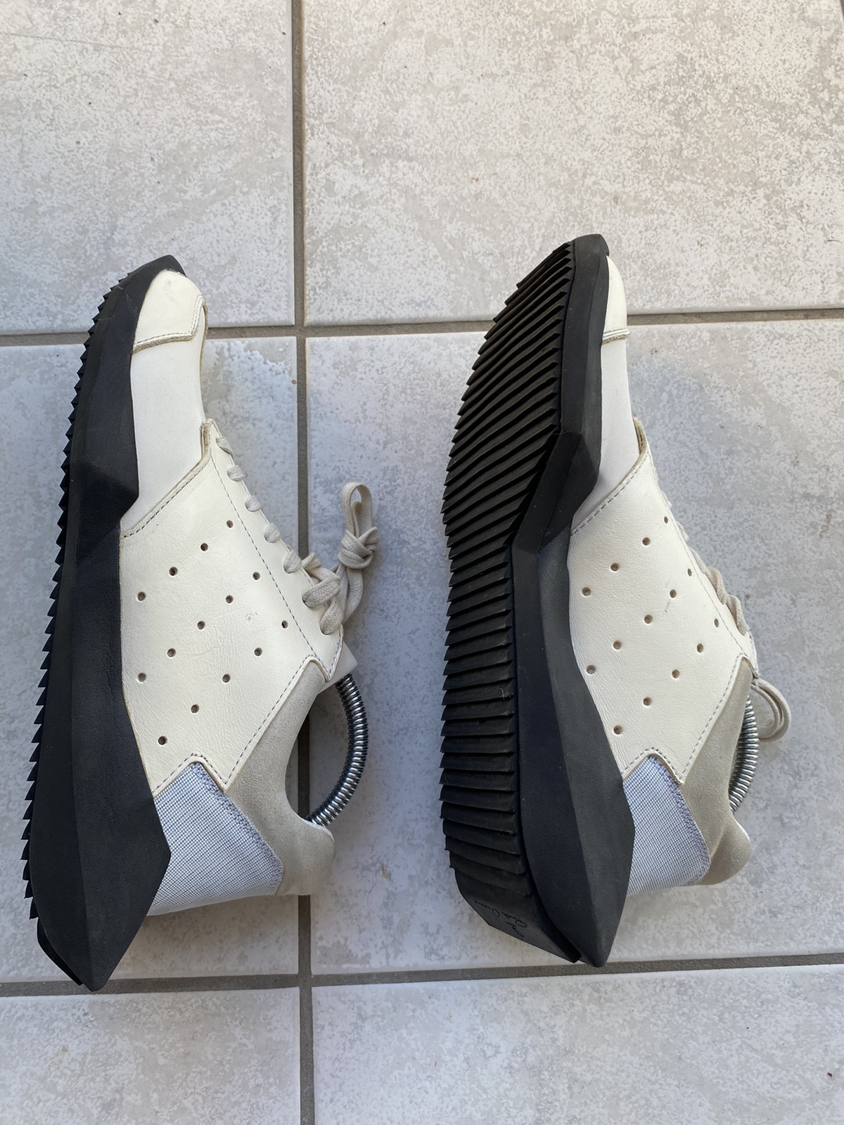 Rick Owens x Adidas Tech Runner Off White Black Cream Men's - 6