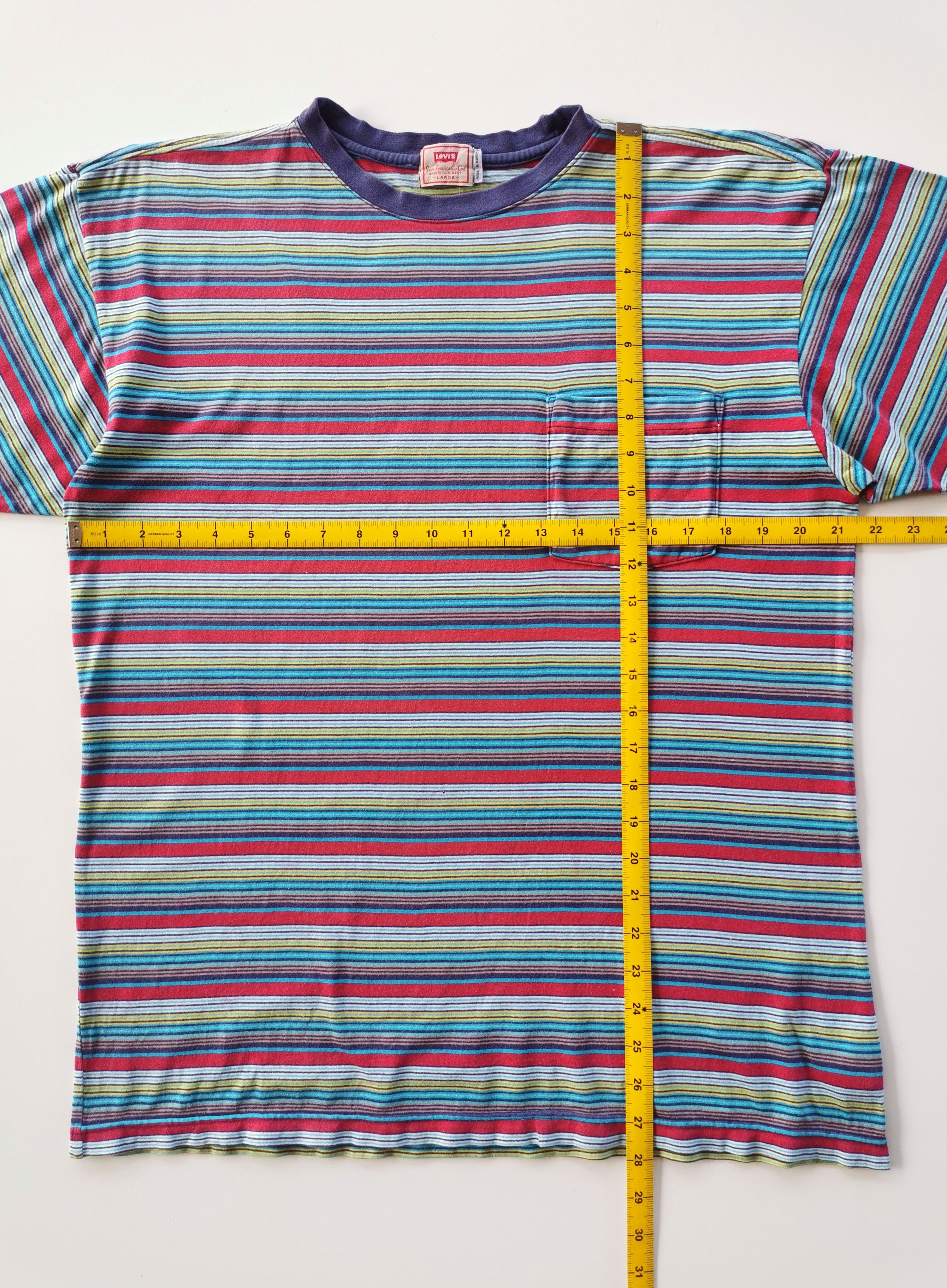 Vintage Levis Rainbow Stripe Pocket Tshirt - 11