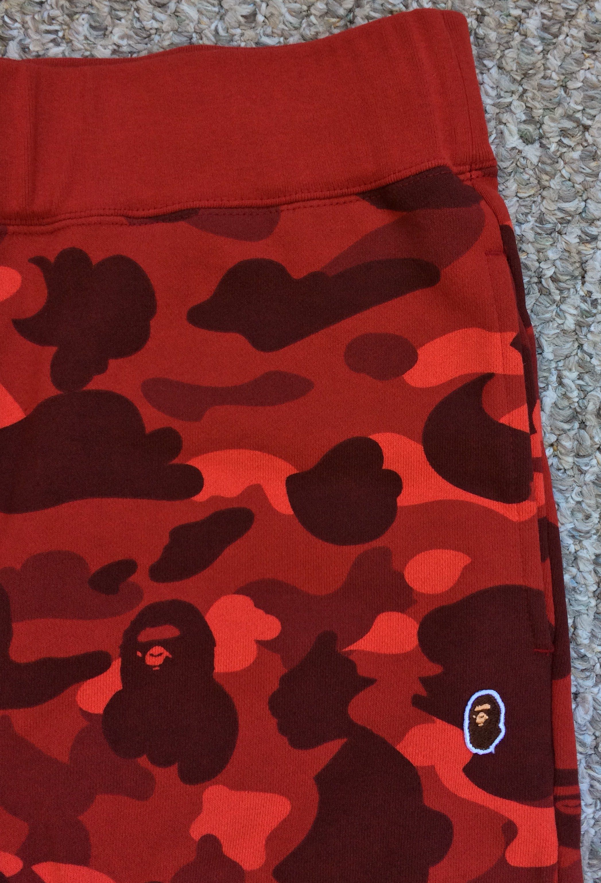 NEW Bape Red Camo Sweatpants size XL - 3