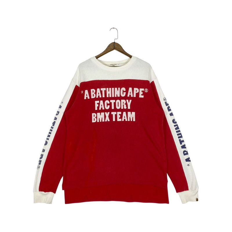 Vintage A Bathing Ape Factory BMX Team Pullover - 1