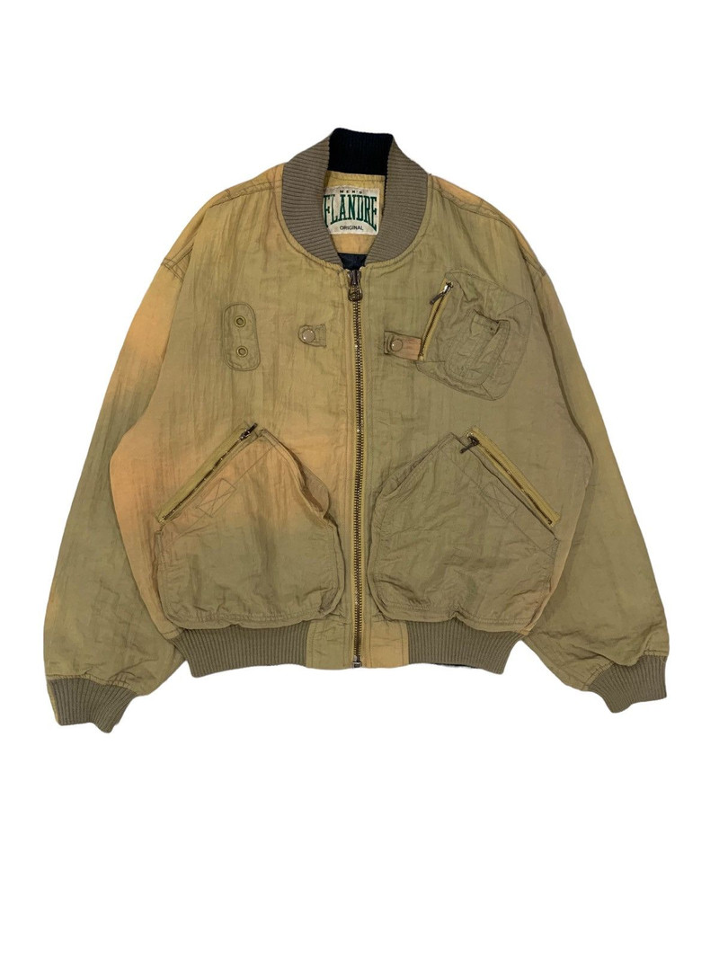 Vintage Men Flandre Sun Faded Bomber Jacket - 1