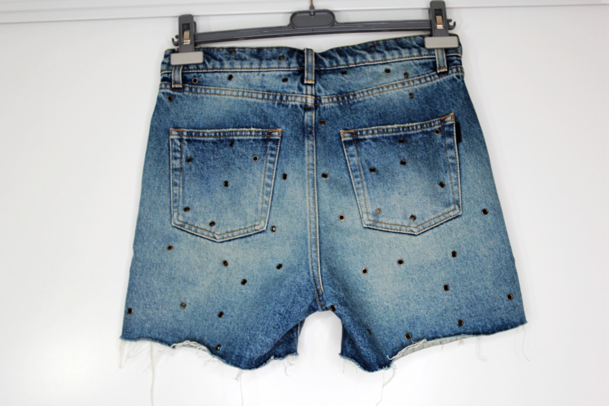 BNWT SS20 SAINT LAURENT PARIS RAW-EDGE EYELETS SHORTS 29 - 3