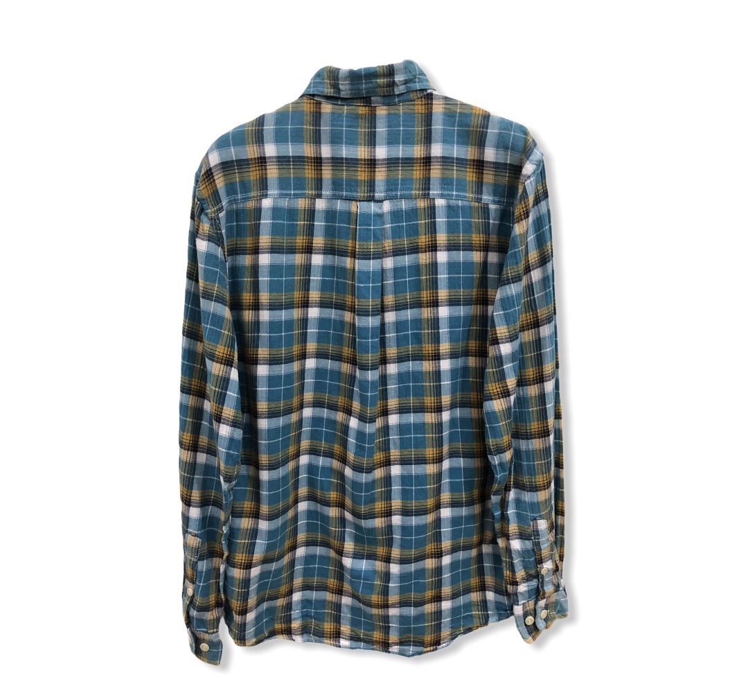 Japanese Brand - Japanese Brand Rush/Hour Plaid Tartan Flannel Shirt 👕 - 3