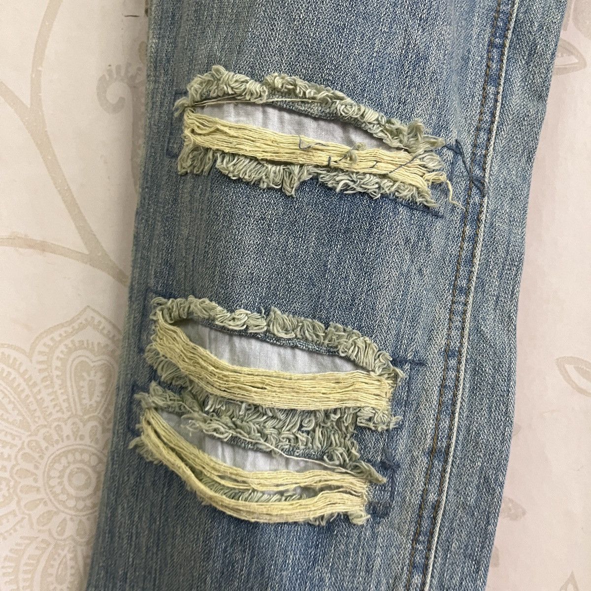 Distressed Hippies Peace Vintage Japan Jeans Acid Wash 30X32 - 8