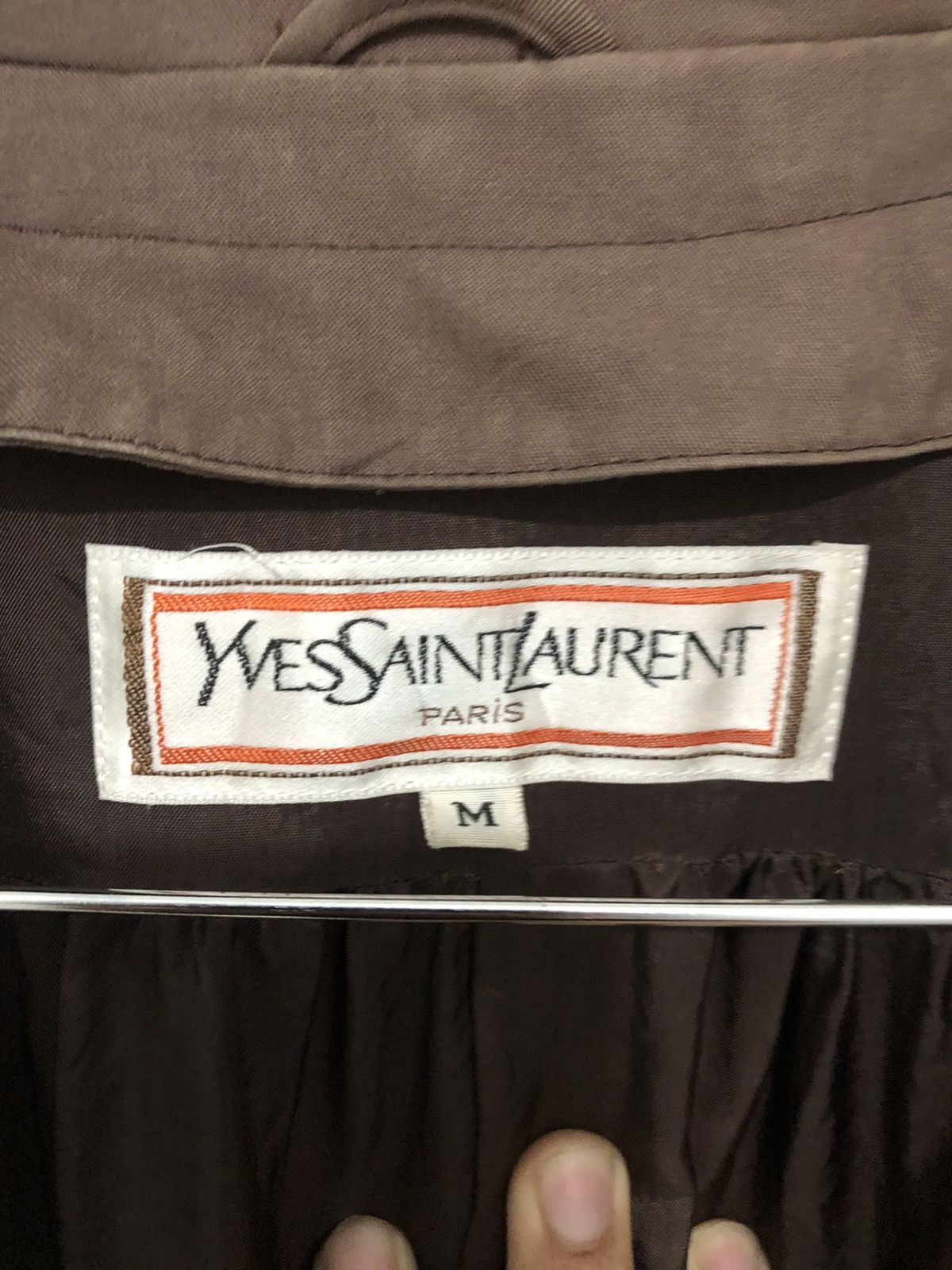 Vintage Yves Saint Lauren Trench Coat Double Breasted Jacket - 7