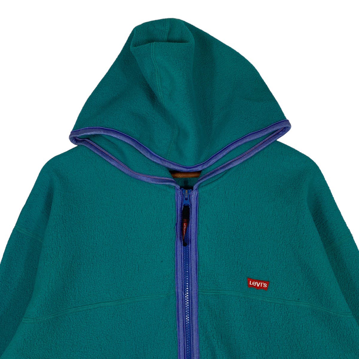 Vintage 90s Levi’s Fleece Full Zip Hoodie Made In Taiwan - 5