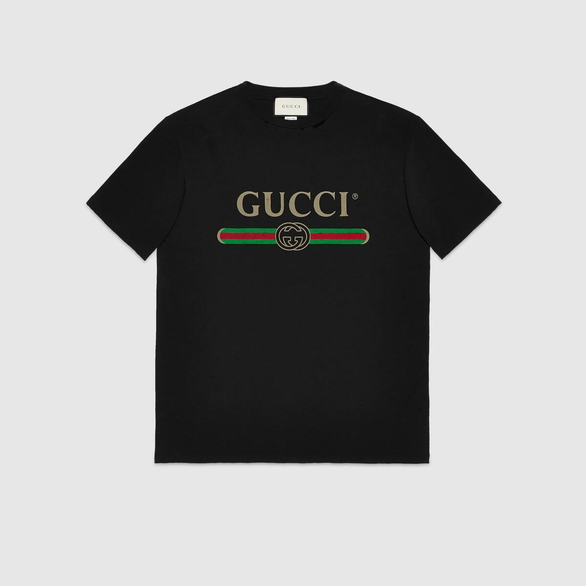 GUCCI Oversize T-shirt with Gucci logo black - 1