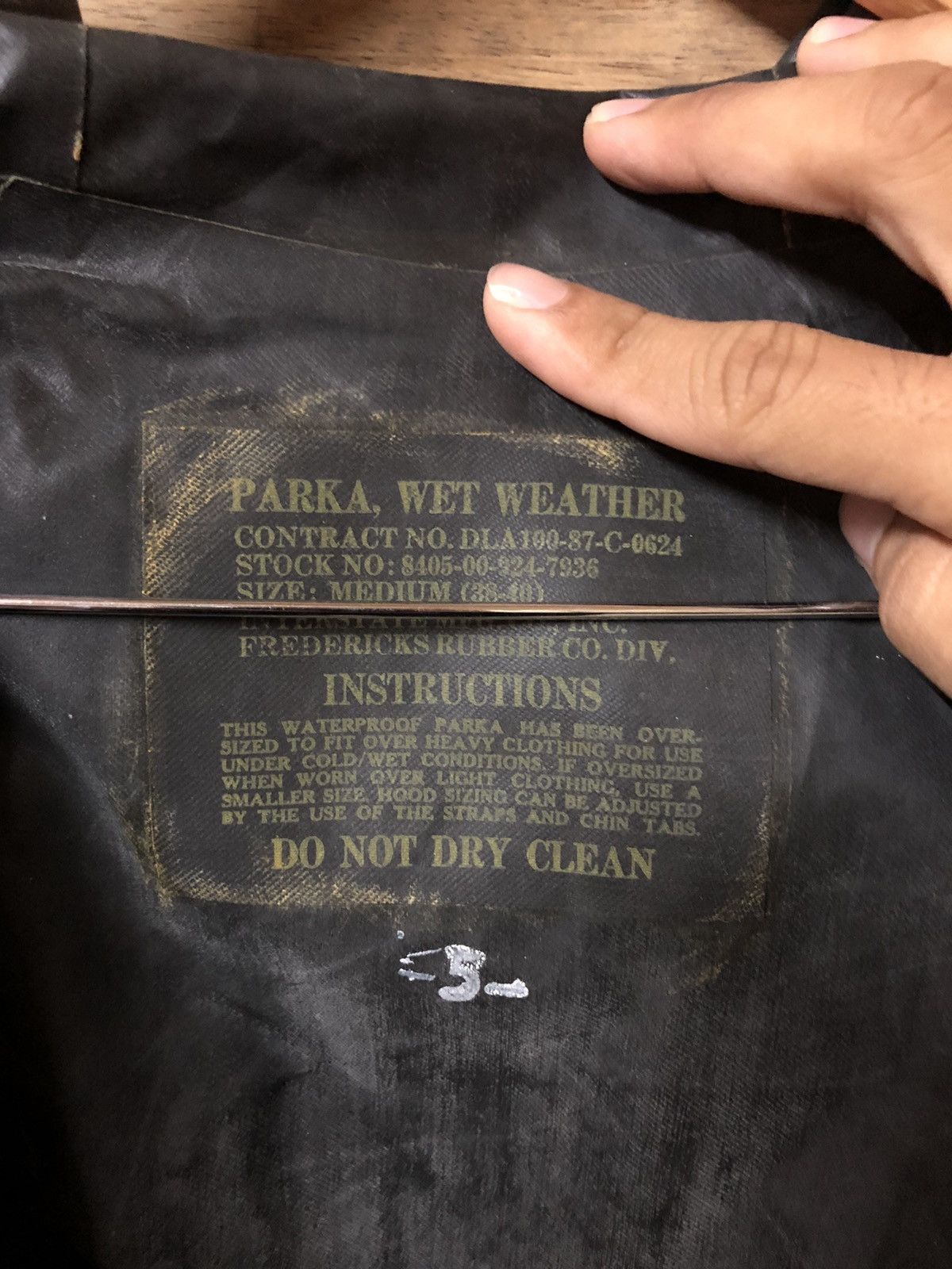 Usmc - Vintage Parka Wet Weather Army Issue Waterproof Jacket - 13