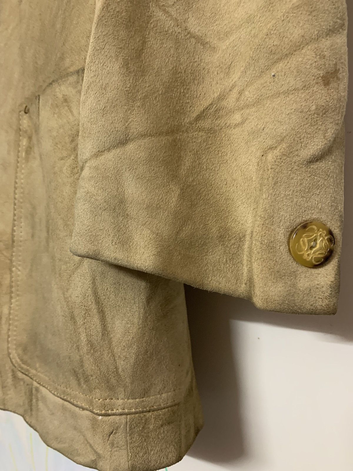 LOEWE VINTAGE SUEDE LEATHER COAT - 5