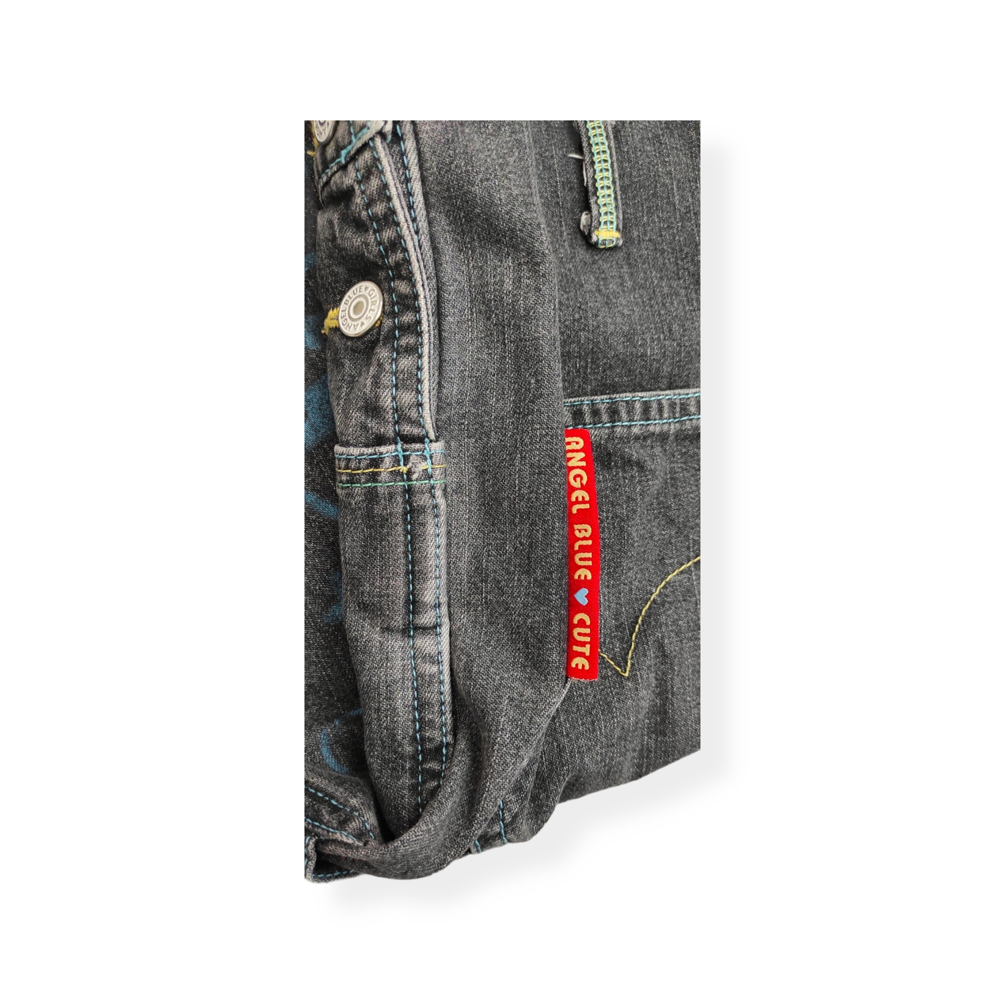Japanese Brand - Archive 1990's ANGEL BLUE painter denim waistband overalls - 11