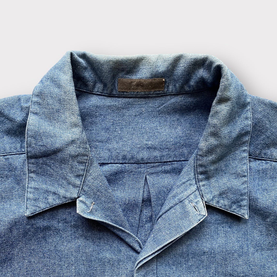 Vintage 80’s Y’s Denim Open Collar Oversize Shirt