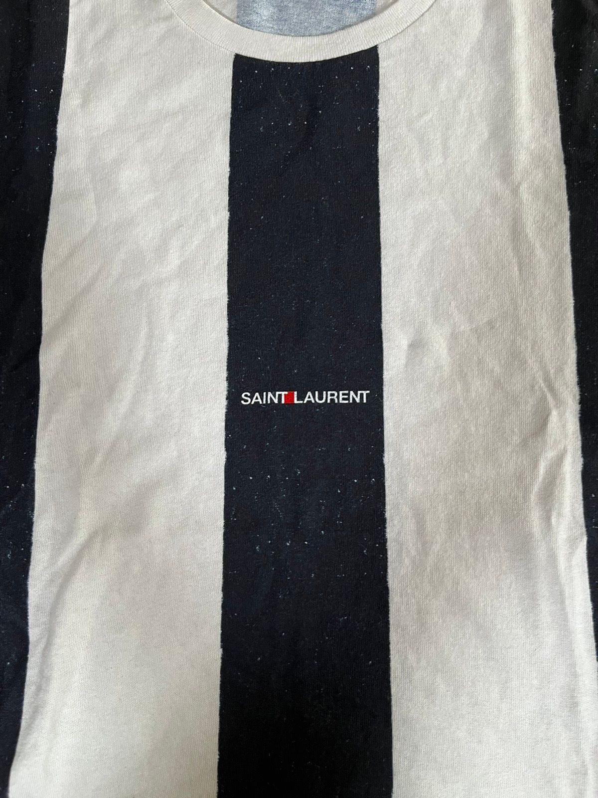 NWT - Saint Laurent Rive Gauche Logo Striped T-shirt - 3