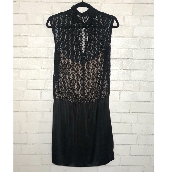 Marciano Black Lace Cocktail Mini Dress - 1