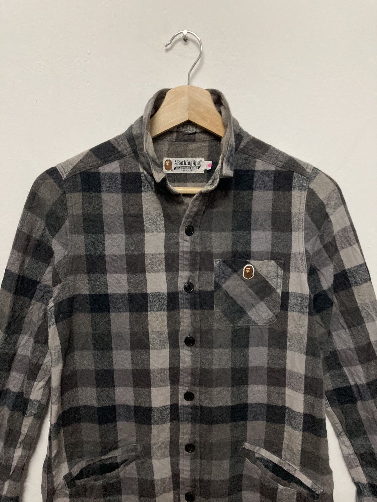 Bape Button Up Checker Flannel Shirt Made in Japan - 3