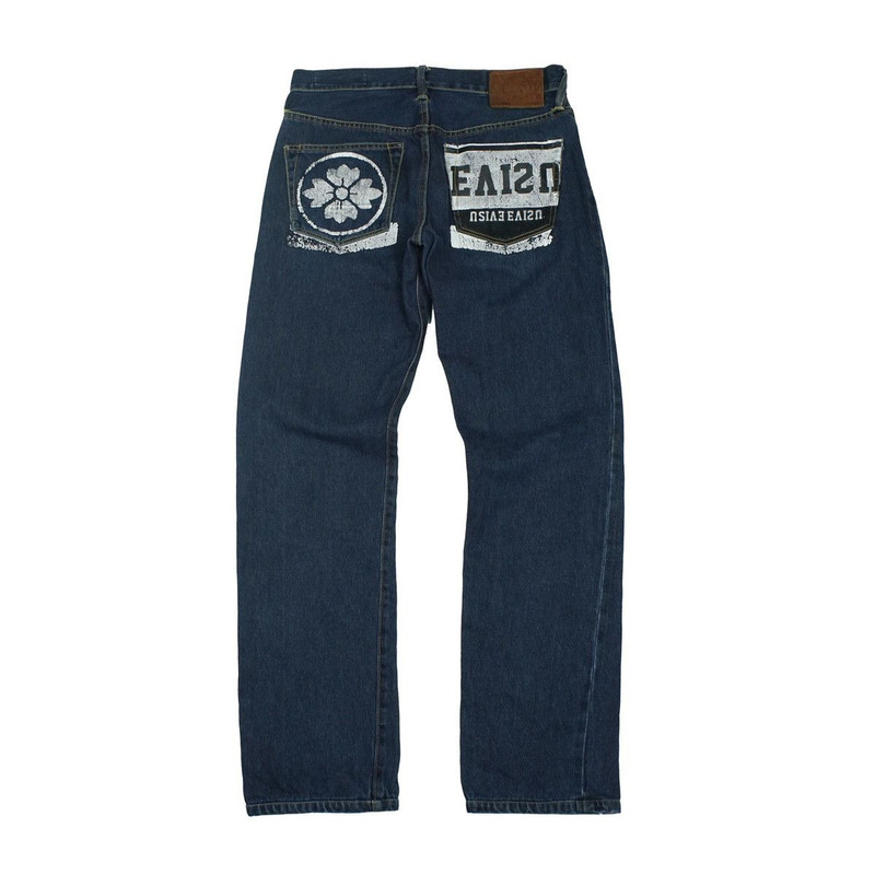 Evisu Back Pocket Printed Selvedge Denim Pants - 1