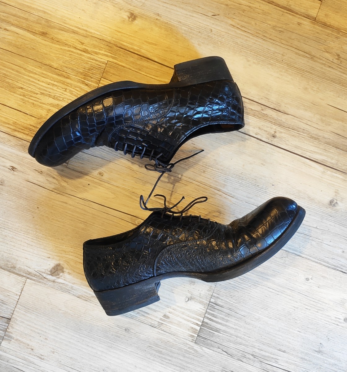 Gianni Barbato - Burnt coco leather derbies.Like Saint Laurent or Guidi - 2