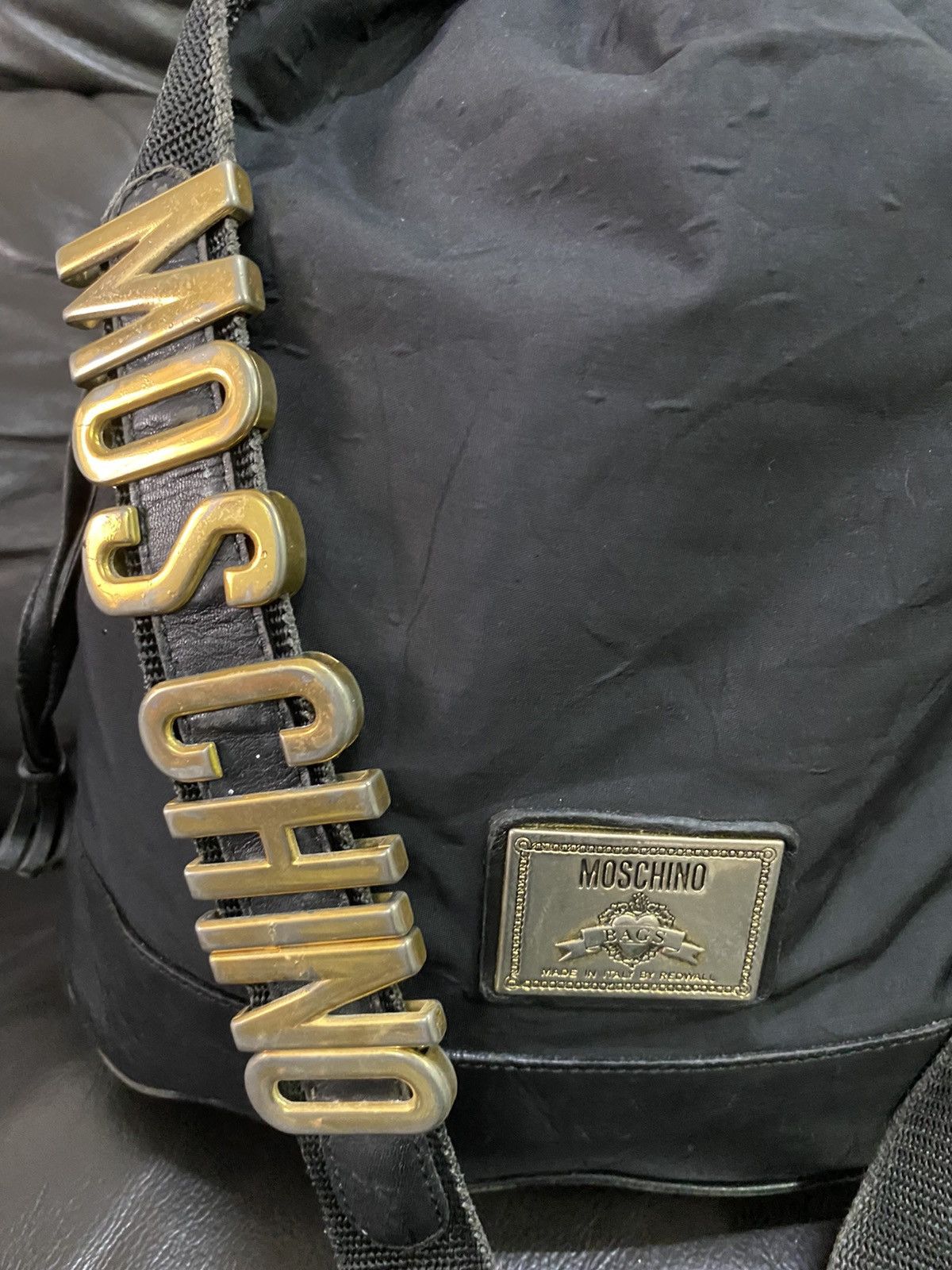 Authentic Moschino Bucket Nyalon Shoulder Bag - 3