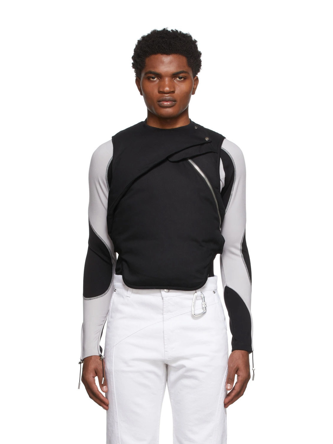 BLACK PADDED REVERSIBLE VEST - 2