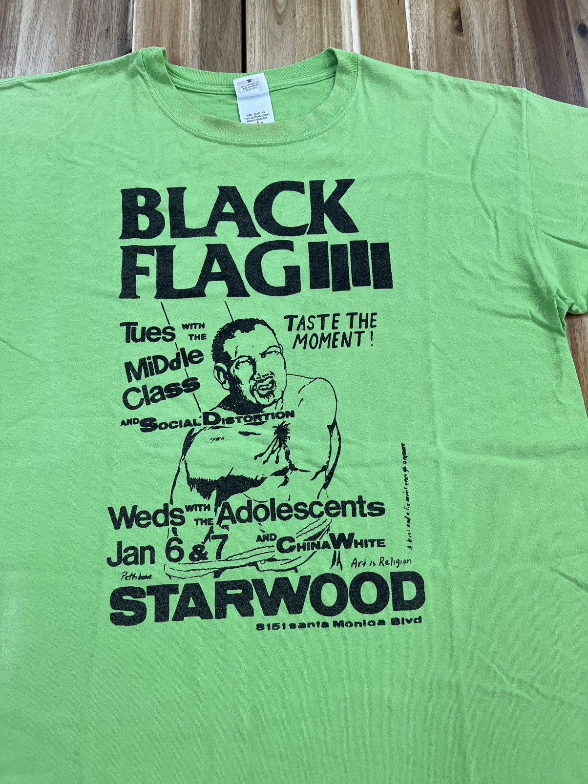 VINTAGE BLACK FLAG IIII STARWOOD PUNK T-SHIRT - 2