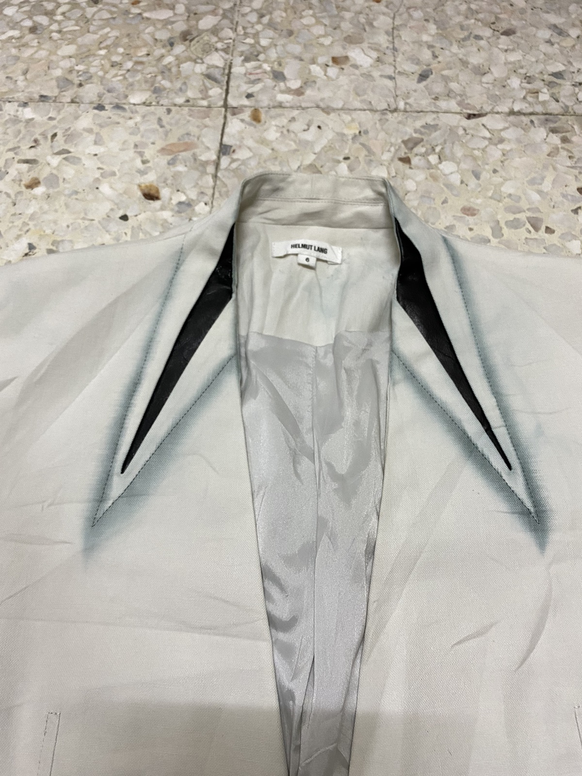 Helmut Lang Suit Jacket Leather Trime Design Style Fashion - 3