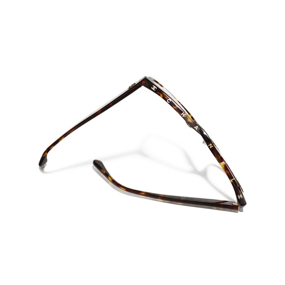 Chanel CH3392 Dark Tortoise Square Eyeglasses Glasses Frames Italy Gold Logo. - 2