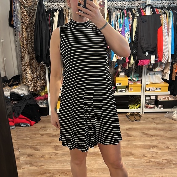 Vintage Havana Thin Stripe Ribbed Dress - 1