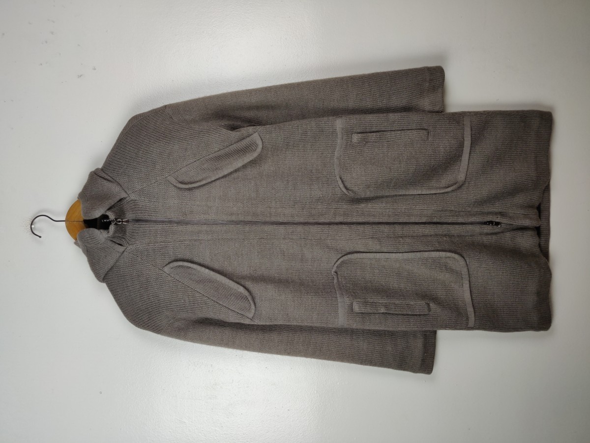Italian Designers - Liviana Conti Italy Long Coat Wool Hoodie Jacket - 2