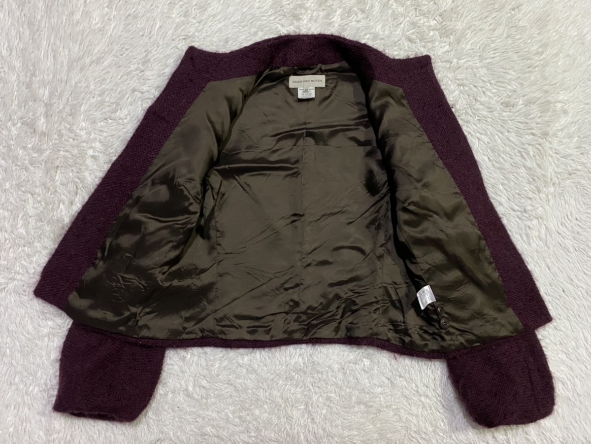 Button Up Mohair Wool Blend Jacket - 7