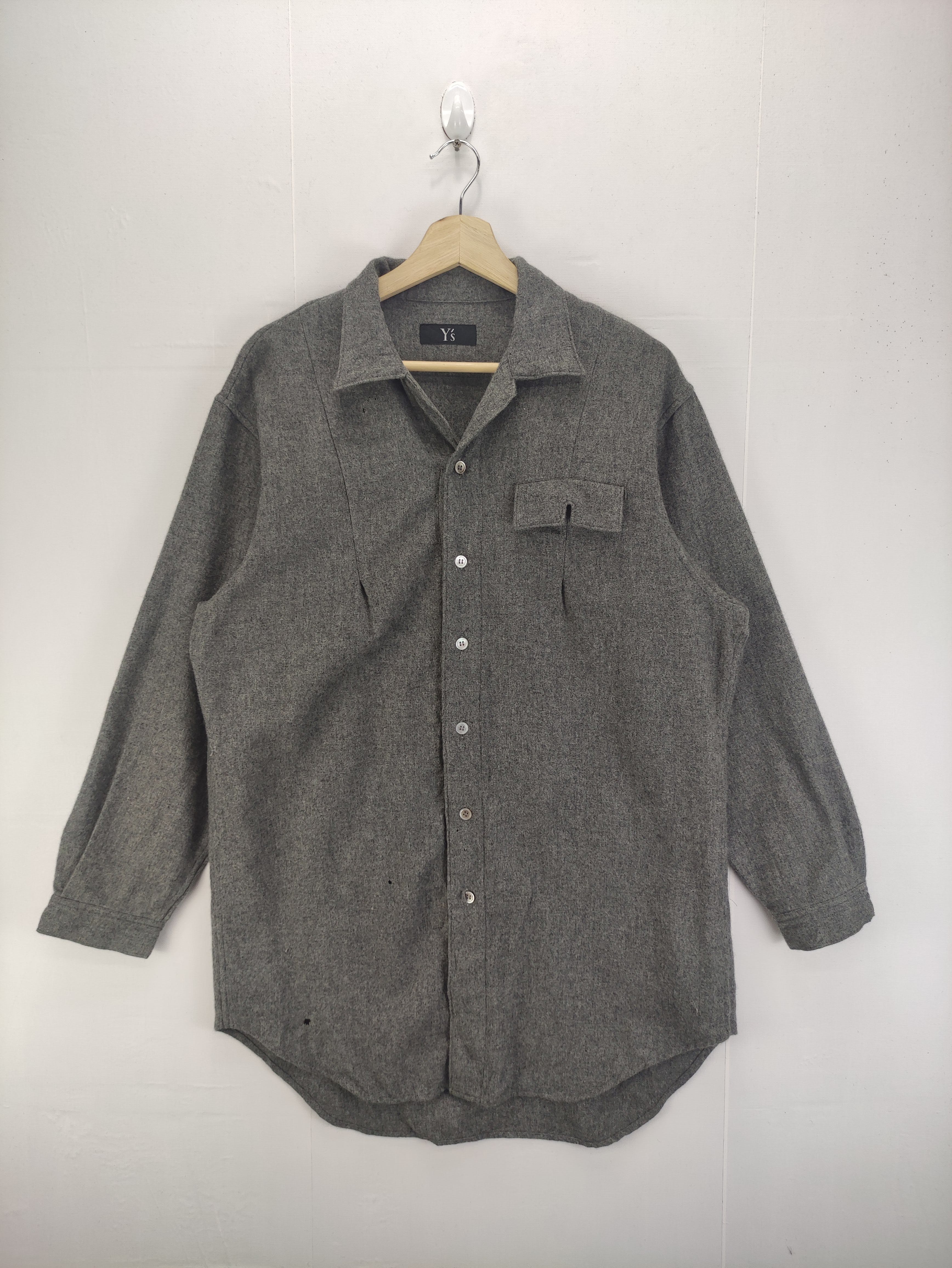 Vintage Ys Yohji Yamamoto Wool Flannel Shirt Button Up - 1