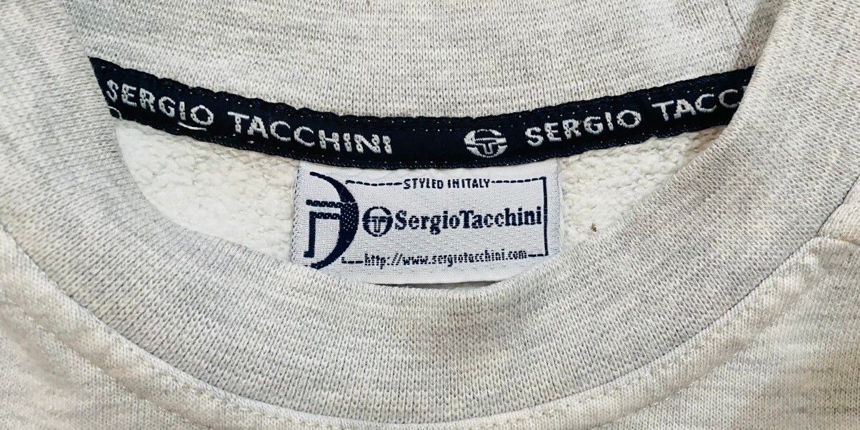 Sergio Tacchini Sweatshirt Big Logo Vintage Grey Italy - 6