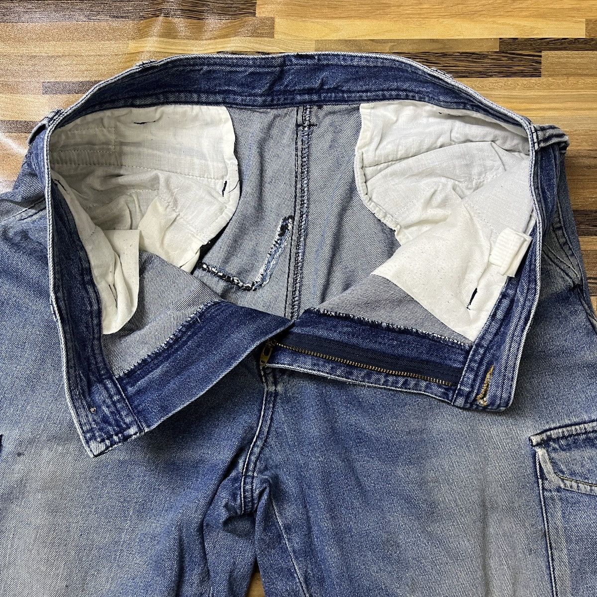 Distressed Denim - Worn Even River Japanese Cargo Denim Ripped Baggy Style - 10