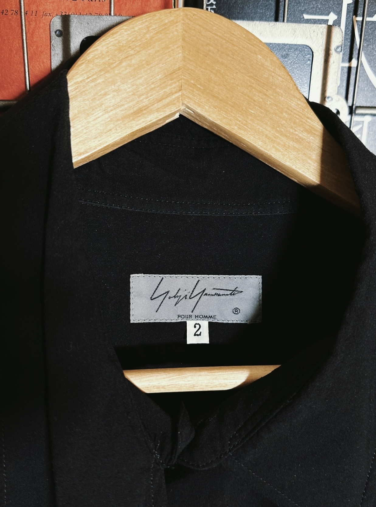 Yohji Yamamoto BlackScandal 2019SS x Asakura Scarf Collar Abstract Portrait Shirt - 8