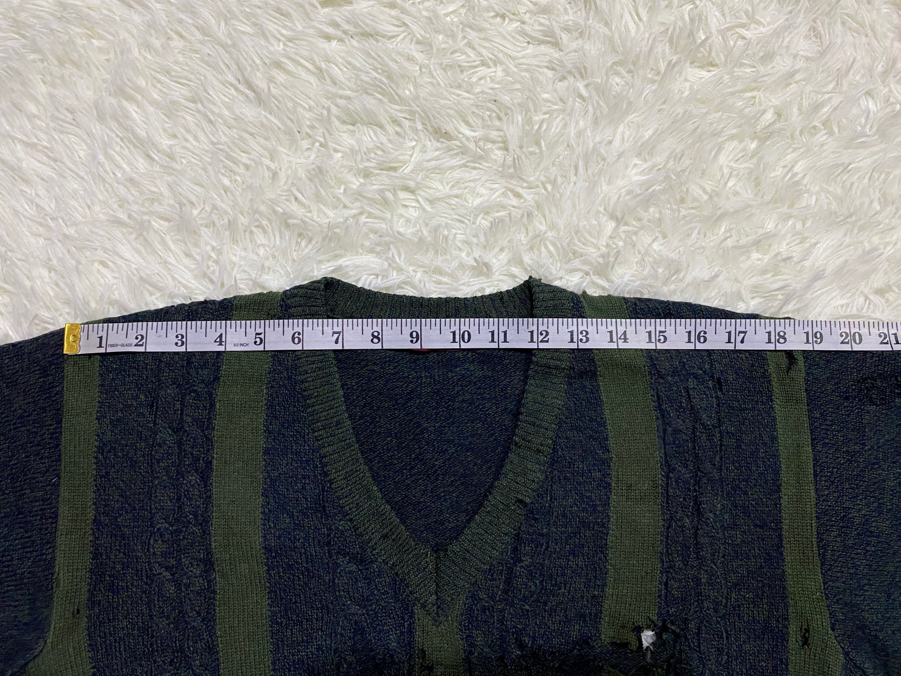 Coloured Cable Knit Sweater - Lecent Cashmere Ripped Sweater Grunge Style Made in Japan - 20