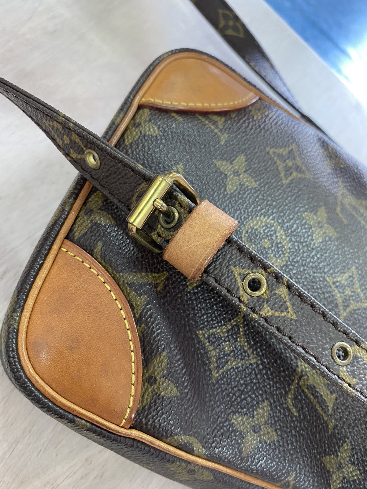 Authentic Louis Vuitton Danube Monogram Sling Crossbody Bag