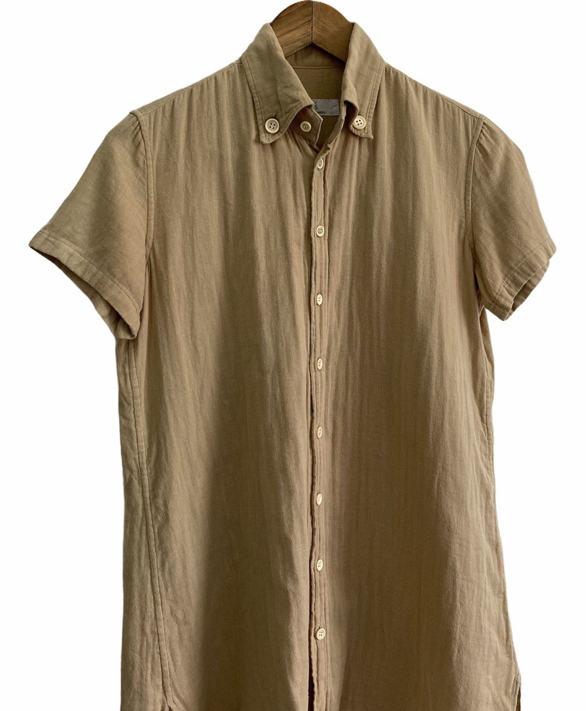 Y’s Yohji Yamamoto🇯🇵Old Cotton Hemp Button Long Shirt - 3