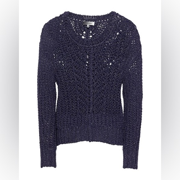 Isabel Marant Maysy Metallic Midnight Blue Sweater Pullover NWT - 14