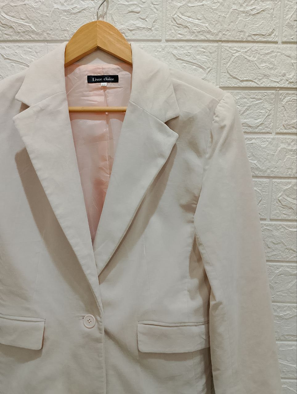 Tailor Made - Livre Claire 1 Button Suit Coat Blazer - 5