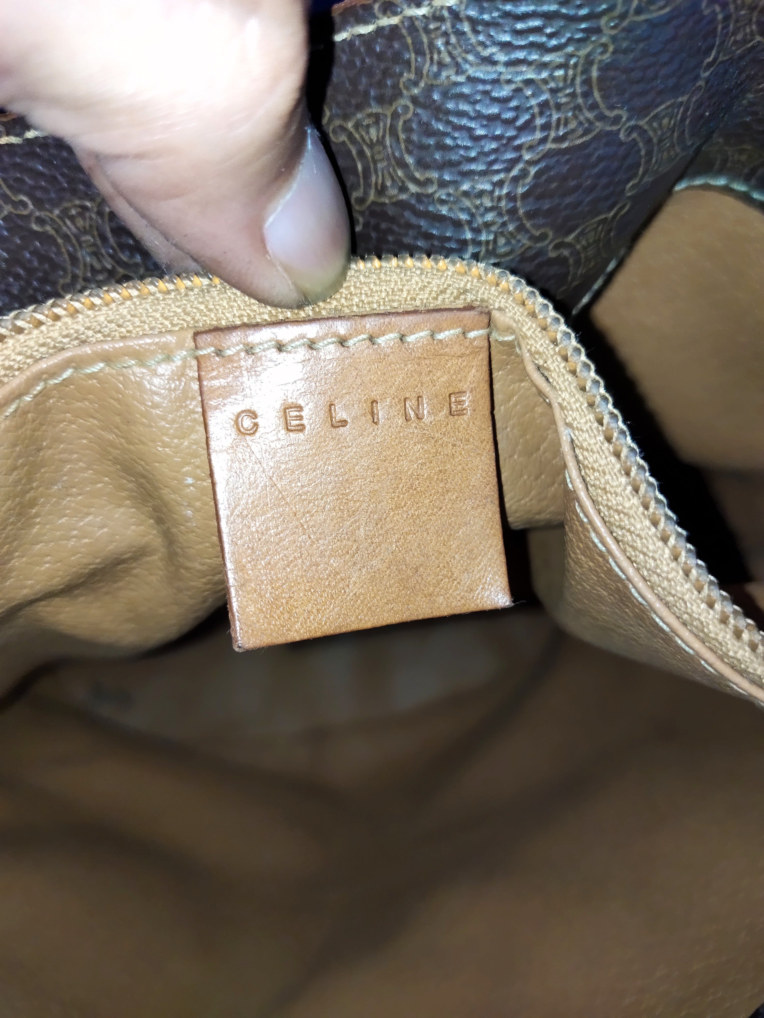 Vintage celine triomphe leather shoulder bag - 5
