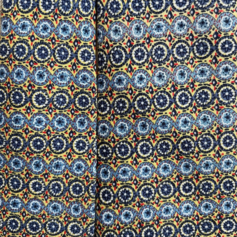 Hermes Paris Silk Tie 7700 OA Geometry Yellow - 1