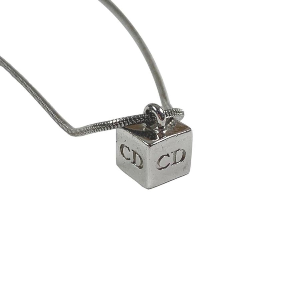 Silver Cube Necklace - 2