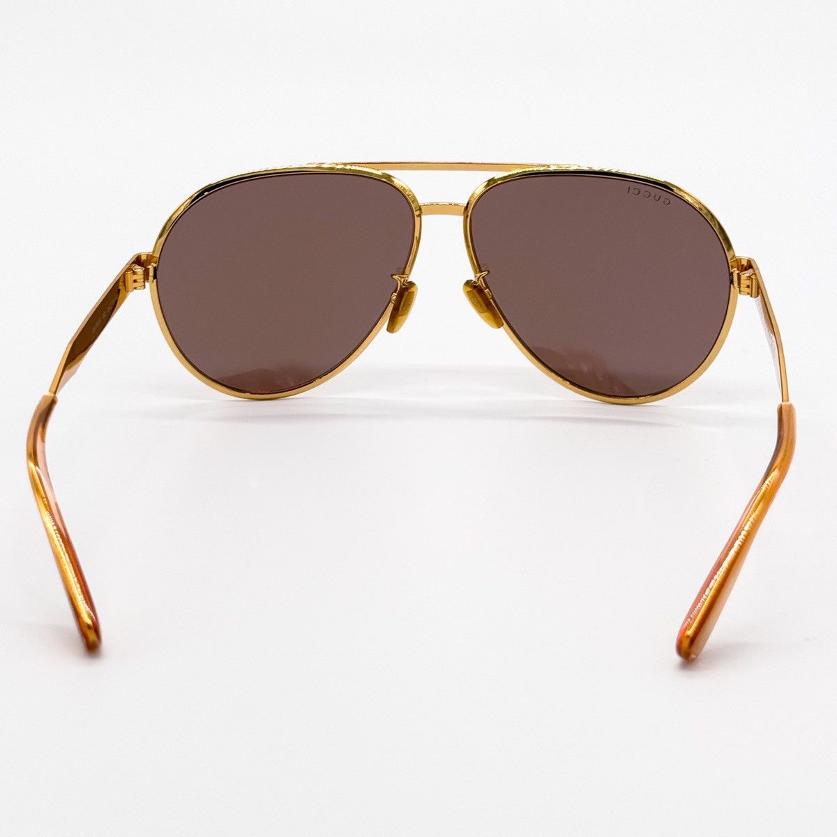 NEW GUCCI GG1513S 002 AVIATOR GOLD BROWN MEN SUNGLASSES - 7