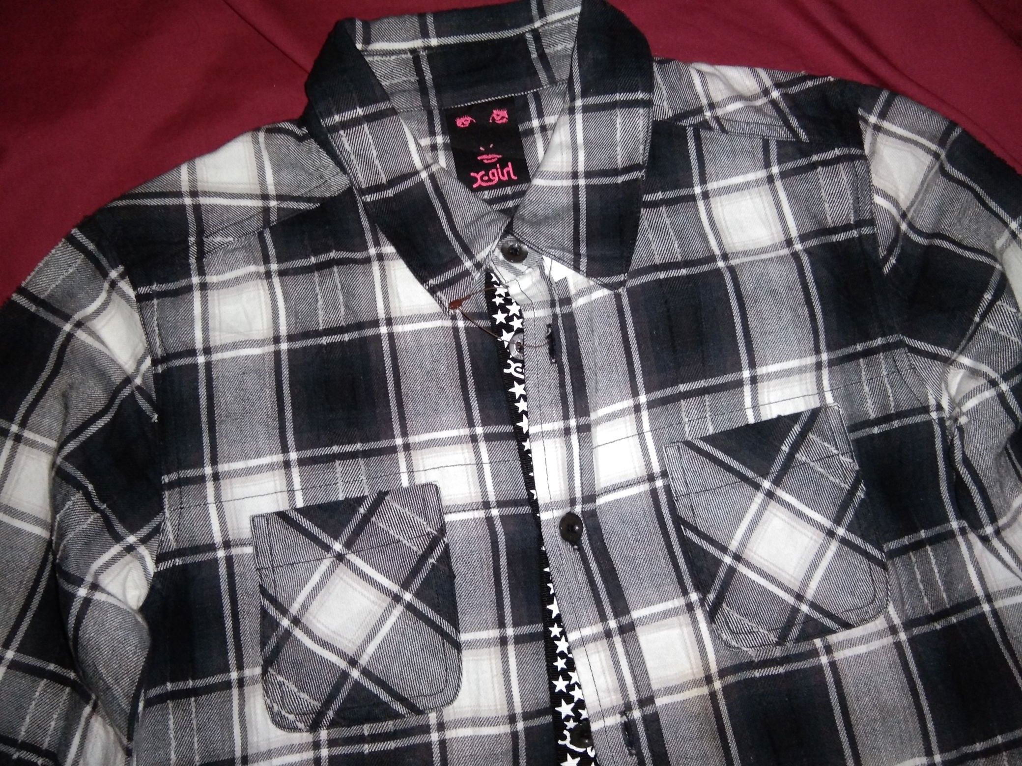 Japanese Brand - X-girl Japan tunic shirt plaid fashion streetwear - 2