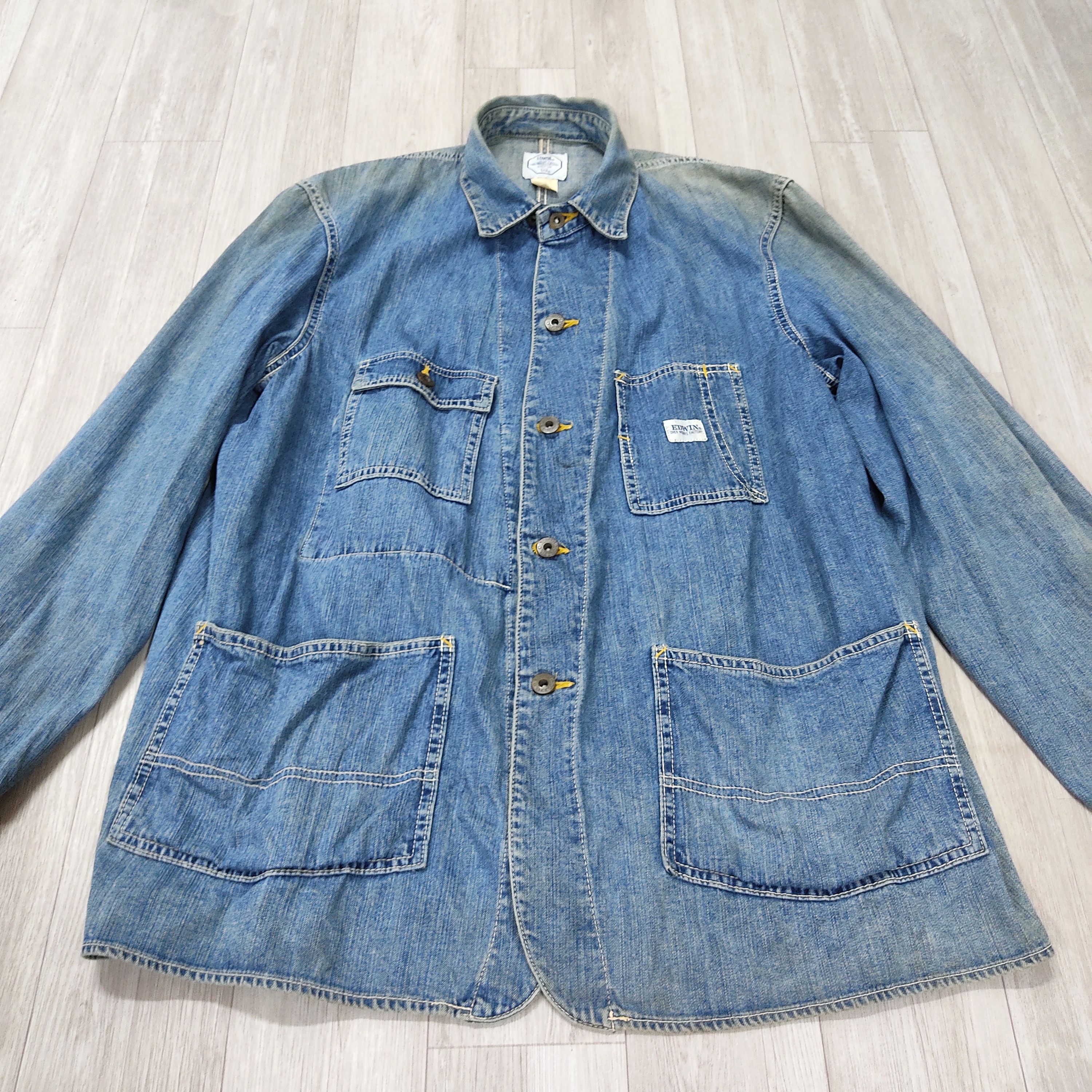 Vintage EDWIN Over Works Factory Chore Jacket - 6