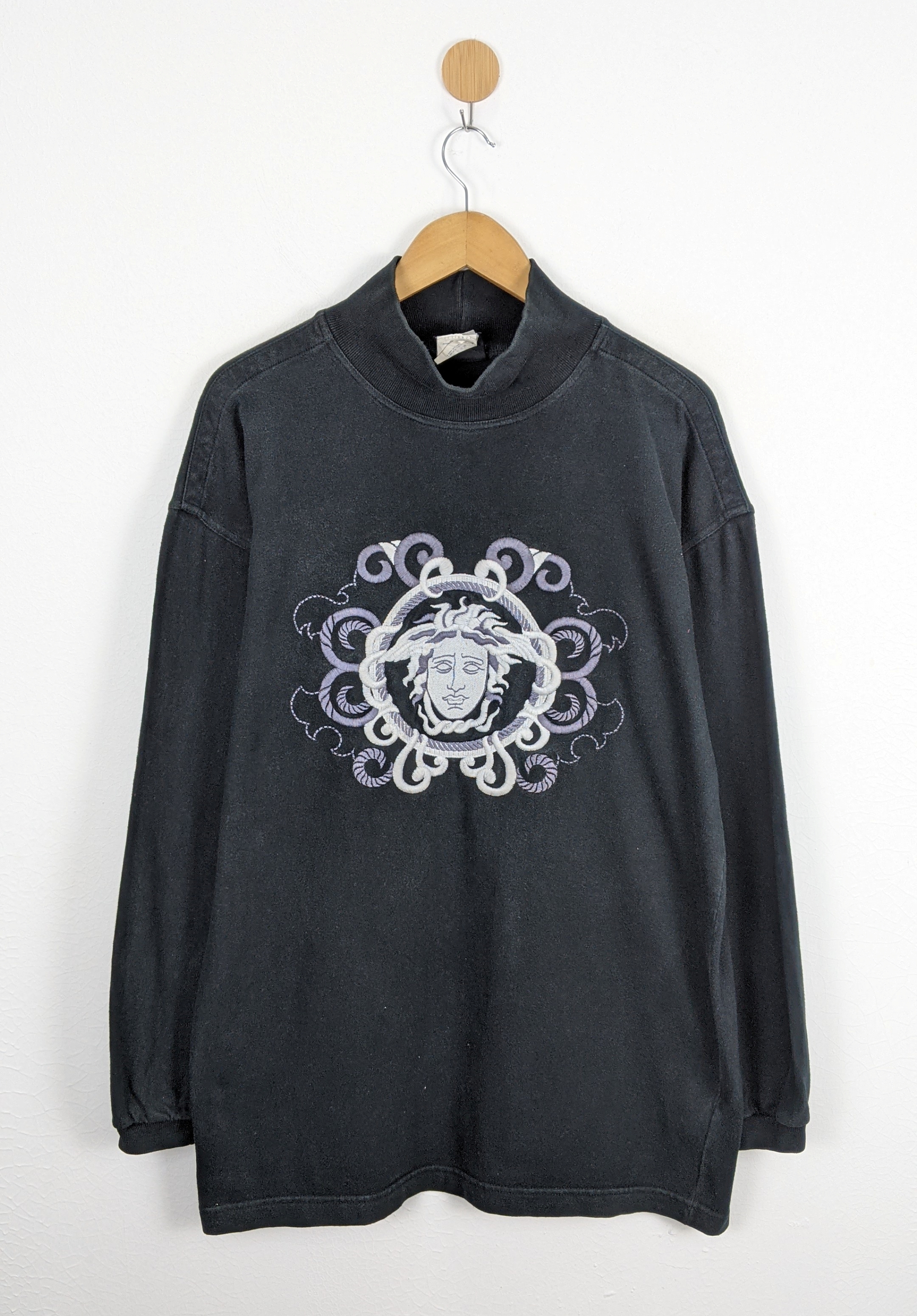 Versace Medusa head embroidery 90s turtleneck sweatshirt - 1