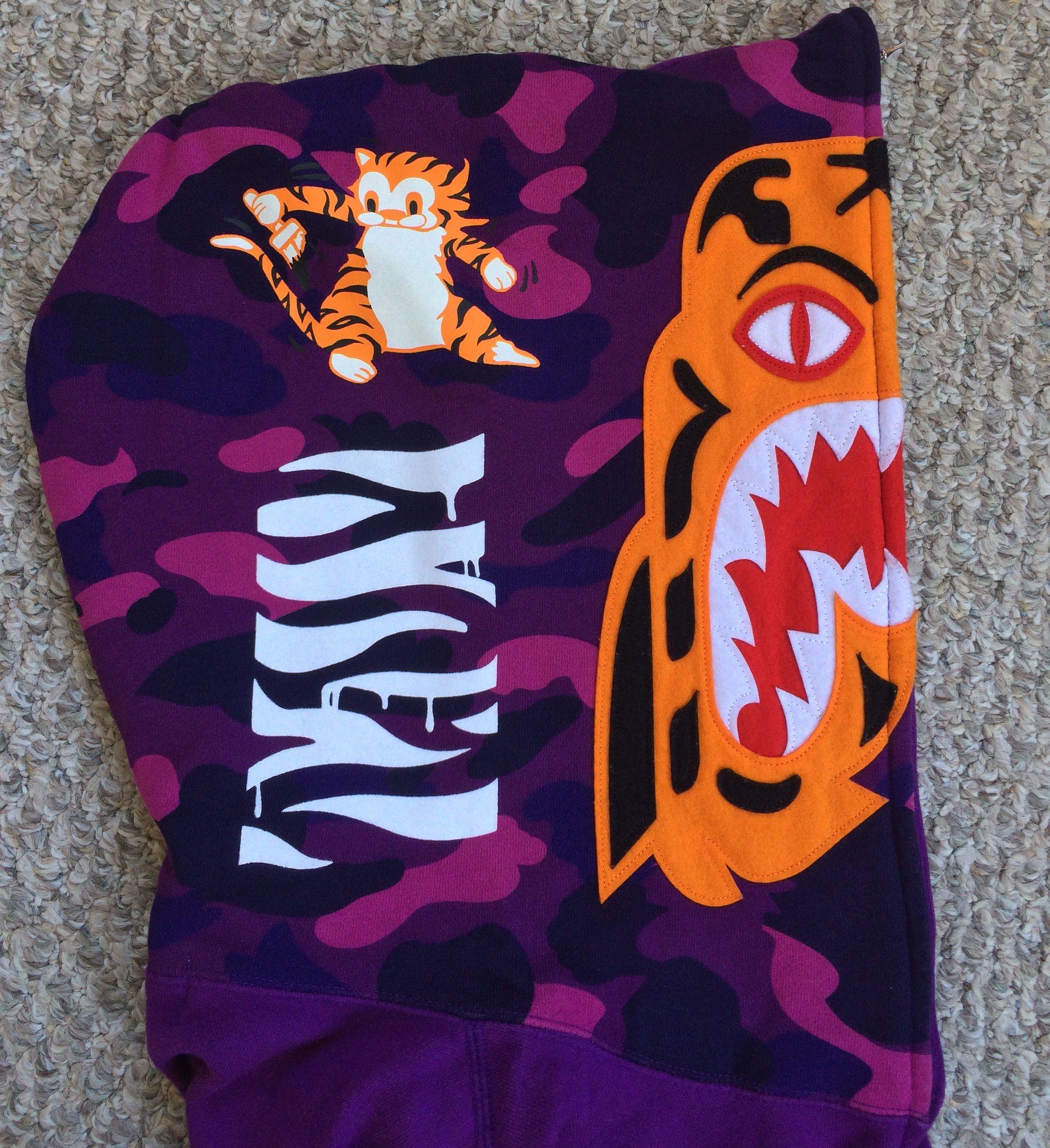 Bathing Ape Purple Camo Tiger Hoodie XXL - 4