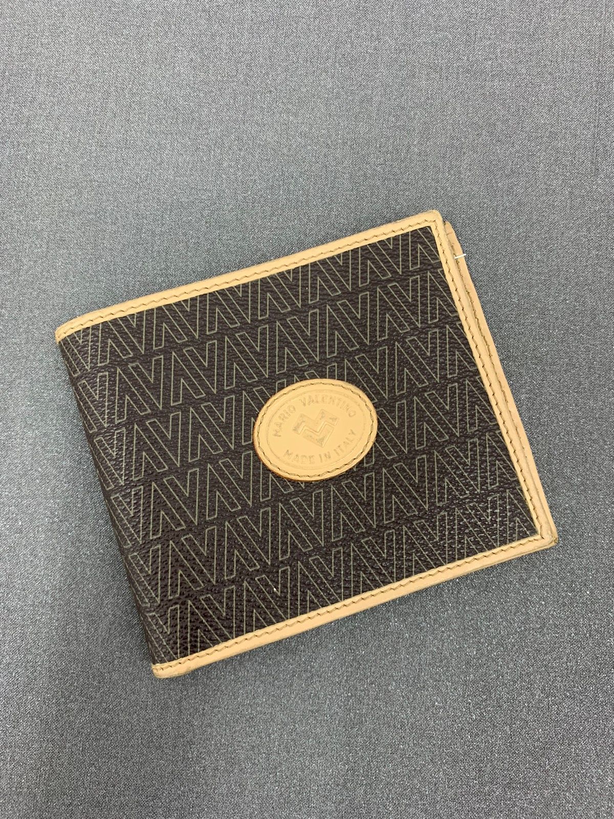Mario Valentino Monogram V Leather Wallet - 1