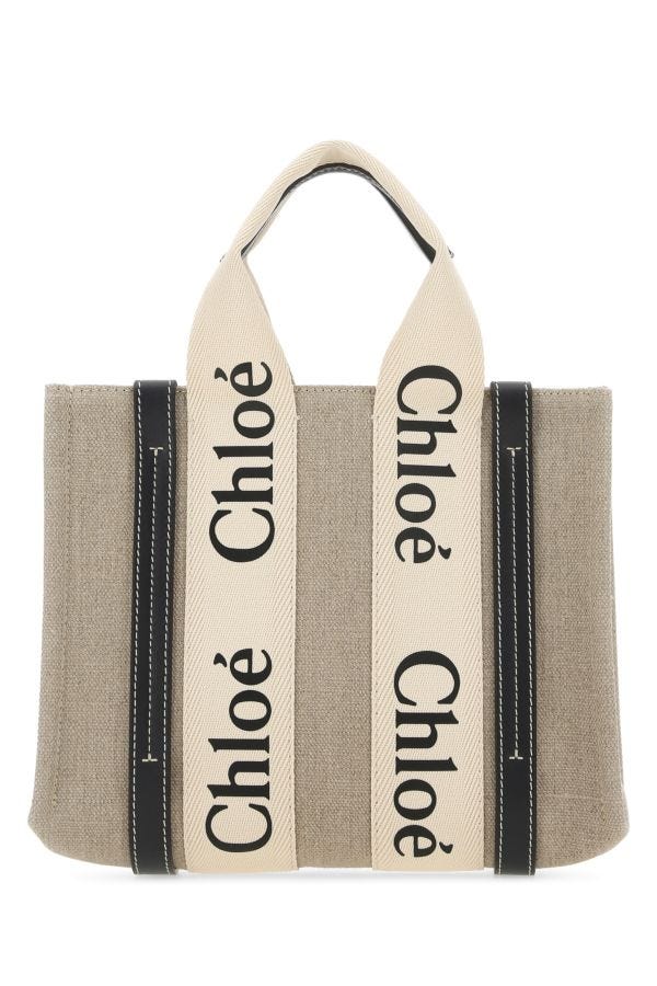 SMALL WOODY TOTE BAG IN LINEN - 1